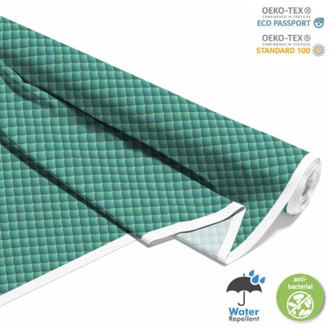 TISSUS DÉCORATIFS D'EXTÉRIEUR OXFORD - Tissu matelassé à motifs turquoise (1/5)