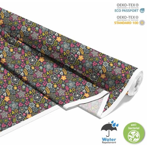 TISSUS DÉCORATIFS D'EXTÉRIEUR OXFORD - Motif Doodle Flowers 2 (1/5)