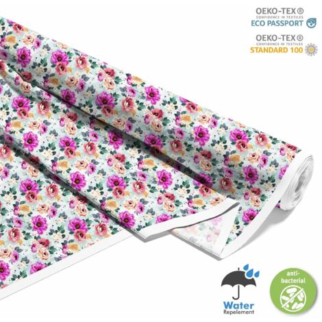 TISSUS DÉCORATIFS D'EXTÉRIEUR OXFORD - Motif fleurs peintes 8 I DX131 (1/5)