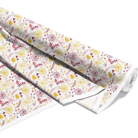 TISSUS DÉCORATIFS D'EXTÉRIEUR OXFORD - Motif fleurs jaune-rose I DX061 (1/5)