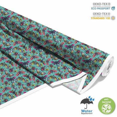 TISSUS DÉCORATIFS D'EXTÉRIEUR OXFORD - Papillons avec crânes I DX617 (1/5)