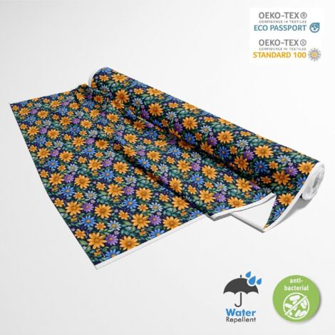 Tissus d'extérieur Oxford - Motif fleurs colorées DX18049 (1/5)