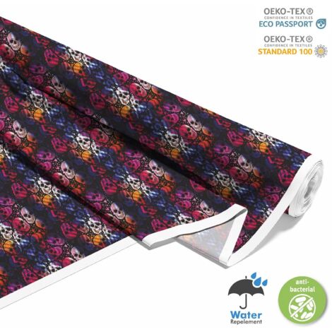 TISSUS DÉCORATIFS D'EXTÉRIEUR OXFORD - Motif tête de mort gothique (1/5)
