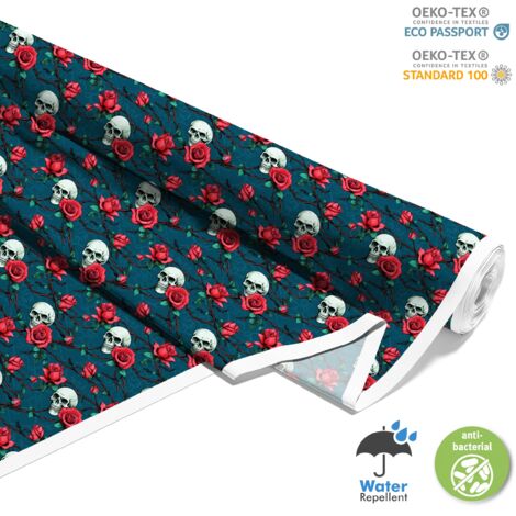 TISSUS DÉCORATIFS D'EXTÉRIEUR OXFORD - Motif Crâne I DX4485 (1/5)