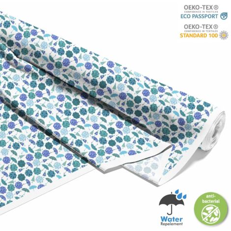 TISSUS DÉCORATIFS D'EXTÉRIEUR OXFORD - Motif parapluies bleus (1/5)