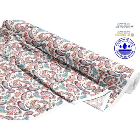 TISSUS DÉCORATIFS D'EXTÉRIEUR OXFORD - Motif oriental sur fond blanc I DR184 (1/5)