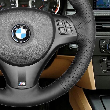 Caches de Volant Couvre Volant de Voiture en Cuir Cousu à la Main, pour BMW E46 325i X5 E53 A190