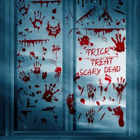 Stickers Fenêtre Halloween Autocollants Fenêtre Halloween Réutilisables - Stickers Effrayants Noir - Décoration Fête Maison Décoration Halloween Fenêtre