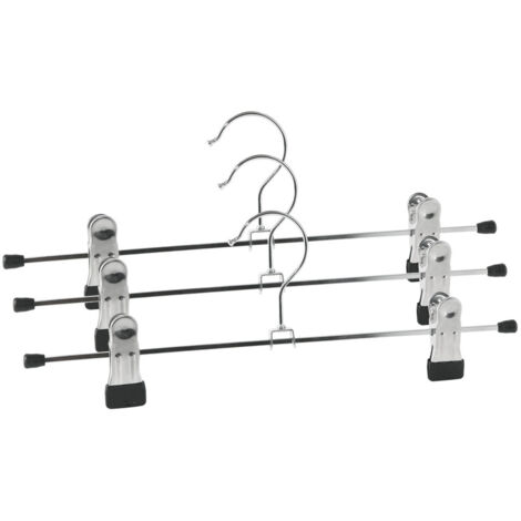 Cintre à pantalon en métal avec pinces, lot de 3. (1/5)