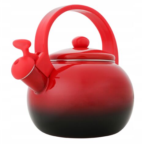 Cabilock Bouilloire Émail 2,5 L Rétro – Induction, Gaz, Bois, Design Élégant Noir