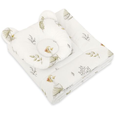 Couette ours en peluche avec rembourrage et oreiller profilé - Ensemble 2 pièces - Oies