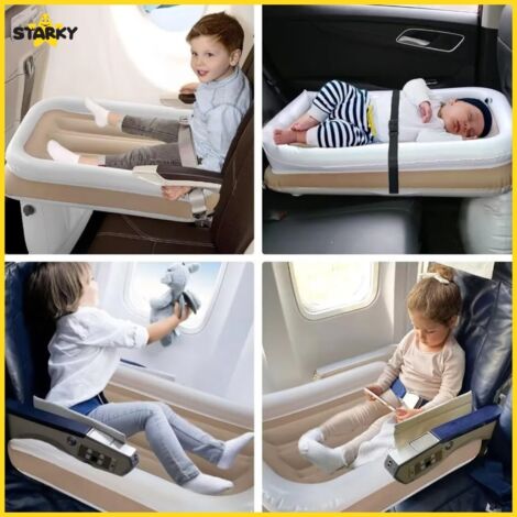 Lit De Voyage USHMA Pour Tout-petit - Matelas à Air Intégré - Menthe Et Rose - Neuf