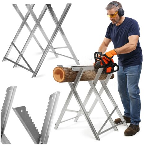 Tréteau métallique pour la coupe du bois, tréteau réglable, 120 kg, acier