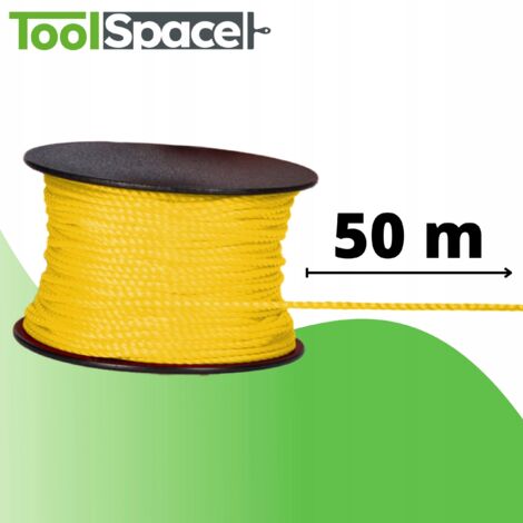Fil De Maçon 100m Jaune - Cordon De Construction 2mm - Ligne De Guidage Résistante