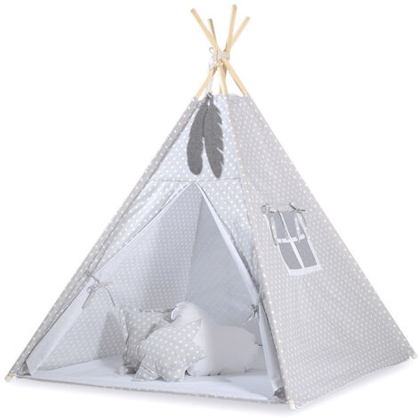 Tente Tipi Pour Enfants - Maison De Jeu Intérieur/Extérieur Avec Fenêtres Et Sac De Rangement