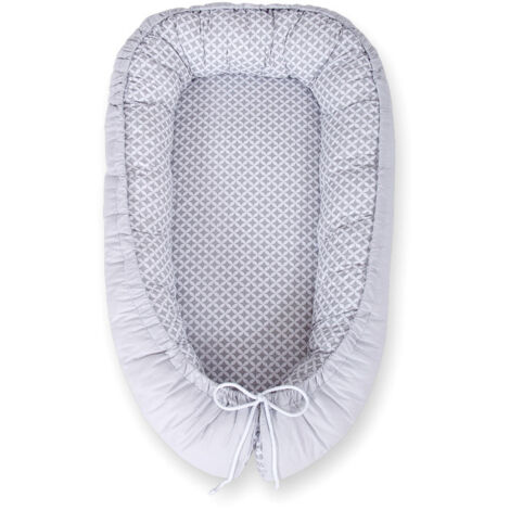 Cocon bébé, double face, parc, lange, Premium BOBONO - mini-rosace, gris