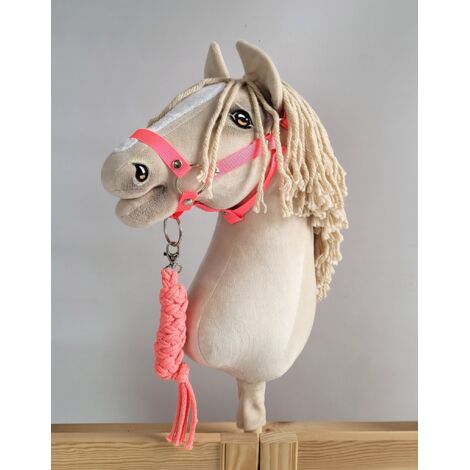 Ensemble Licol A3 + Longe Pour Hobby Horse – Rouge – Réglable, Mousqueton Argent – Sans Cheval
