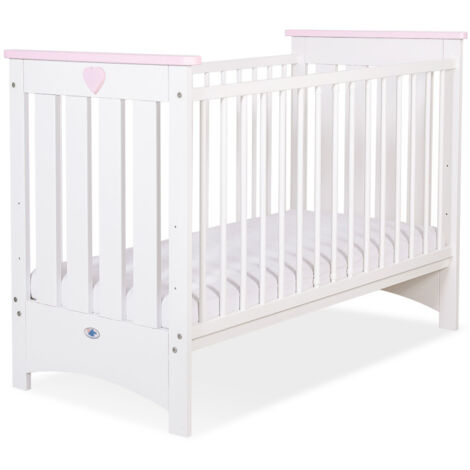Lit bébé en bois massif 120x60cm – Hêtre et pin – 3 niveaux de hauteur de sommier – Protections dentition – Conforme norme PN-EN 716-1:2017
