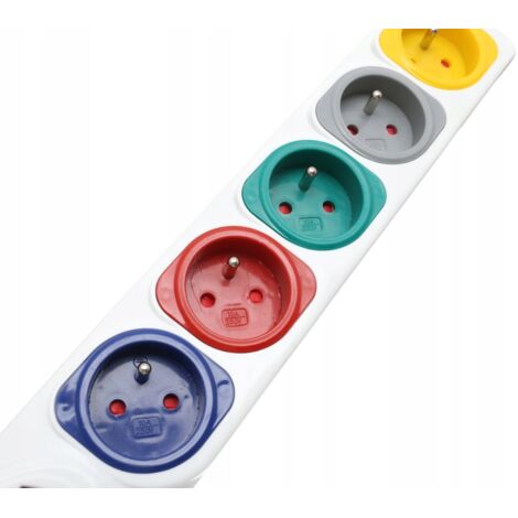 Rallonge électrique 3M, multiprise bureau maison, 5 prises, interrupteur