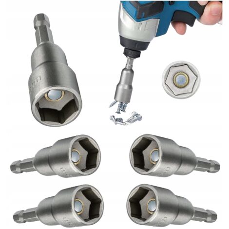 Set De 5 Rallonges Magnétiques Pour Embouts Hexagonaux 1/4 - 60 à 300 Mm, Pour Vis Dans Endroits étroits Set De 5 Rallonges Magnétiques Pour Embouts Hexagonaux 1/4 - 60 à 300 Mm, Pour Vis Dans Endroits étroits
