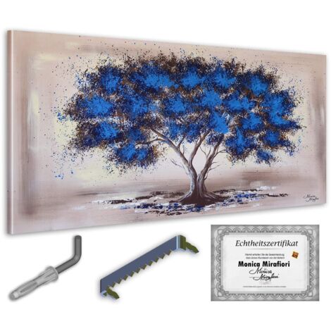 Monica Mirafiori 100 % peint à la main Tableau Arbre 140 x 70 cm Peinture peinte à la main Peinture acrylique Très grand tableau acrylique Art moderne Tableaux d'art (1/5)
