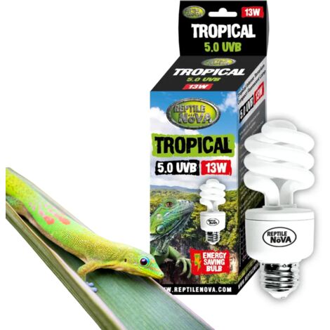 Lampe fluorescente REPTILE NOVA 5.0 UVB 13 W pour reptiles tropicaux UVA + UVB (1/4)