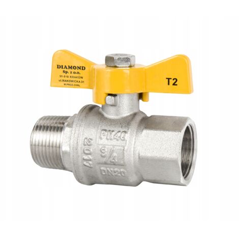 ROBINET À BILLE DE GAZ 3/4 POUCE F/M PAPILLON (1/2)