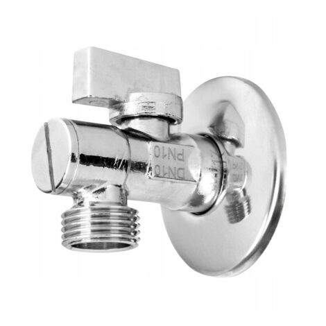 MINI ROBINET À BILLE D'ANGLE AVEC FILTRE 1/2X3/8 CHROME (1/2)