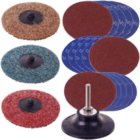 LOT DE PAPIER DE VERRE ET DISQUES DE PONÇAGE 75MM 19 PIÈCES POUR MEULEUSES (1/5)