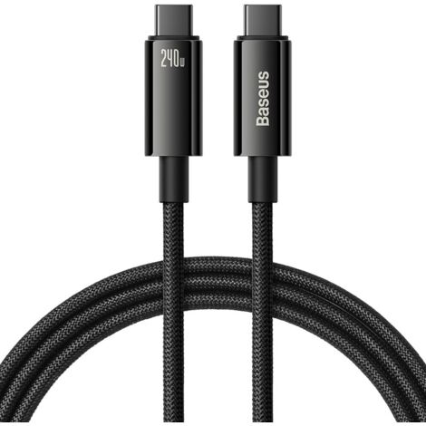 Câble USB-C 480 Mb/s 240 W Tungstène Or 1 m Noir (1/5)