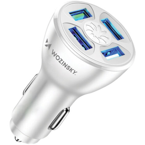 Chargeur de voiture 50 W 4 ports USB-A QC Blanc (1/5)