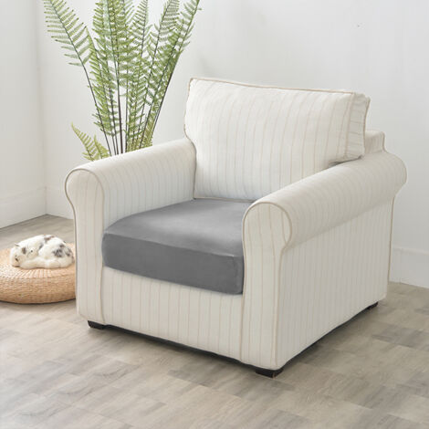 Housse de canapé, VELOURS, GRIS FONCÉ 100-125 cm (1/5)