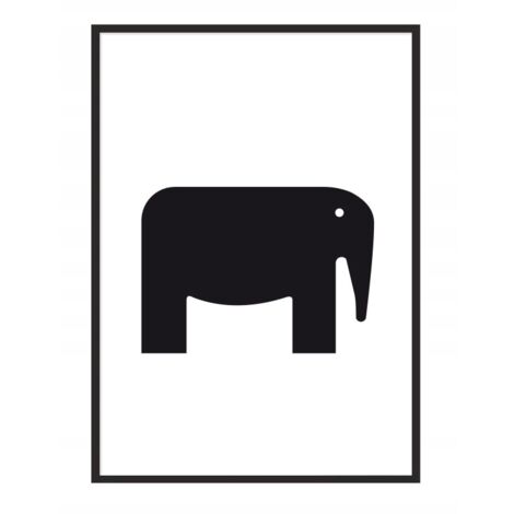 AFFICHE PHOTO ENCADRÉE A4 cm Éléphant PD037
