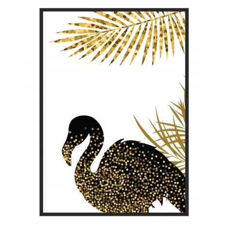 AFFICHE PHOTO ENCADRÉE 43x33 cm Flamingo Gold P701 (1/4)