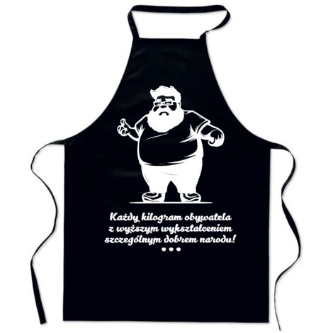 Tablier noir en coton avec un imprimé amusant pour la cuisine des hommes Fête des Pères (1/4)