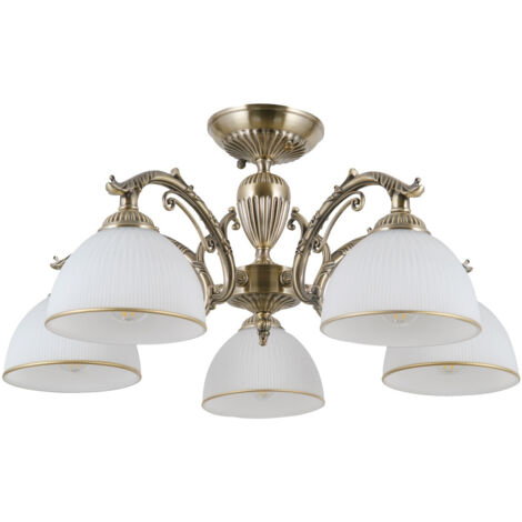 SUSPENSIONS FENEZA 5 E27 BRONZE ANTIQUE ALU ITALUX PND-5122-5 (1/3)