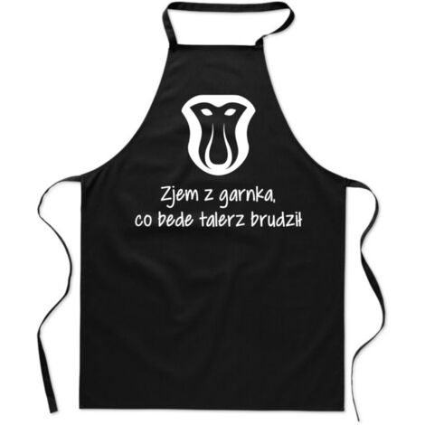 TABLIER DE CUISINE avec IMPRIMÉ amusant JE MANGERAI DANS LA MARMITE CE QUE JE SALISSE (1/4)