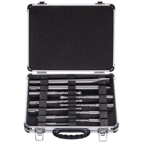 Bosch – Coffret de forets SDS-Plus 11 pièces – Burin 250 mm – Forets pour béton et maçonnerie – Boîtier aluminium pratique - 2608578765