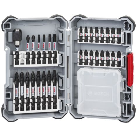 Bosch – Coffret de vissage 31 pièces – Embouts acier modifié S2 – Longueur 25/50/65mm – Pour visseuses à percussion – Boîte de rangement incluse - 2608522366