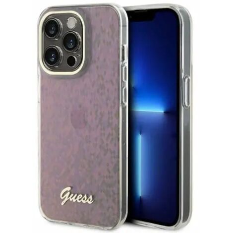 Coque Guess GUHCP15XHDECMP pour iPhone 15 Pro Max 67 rose coque rigide IML Faceted Mirror Disco Iridescent (1/5)