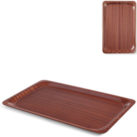 Plateau de service en bois antidérapant 43x61cm (1/4)