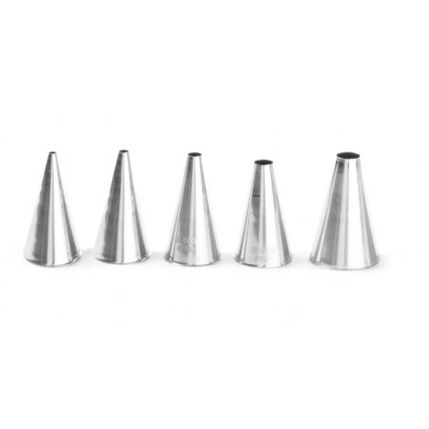 Douilles coniques pour poches à douille décoratives, ACIER, 2-10 mm, 5 pièces - Hendi 551691 (1/3)