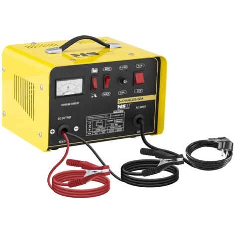 MSW – Chargeur de batterie 12/24 V 20/30 A – Aide au démarrage 130 A – Câbles intégrés – Pour voitures, camions et motos