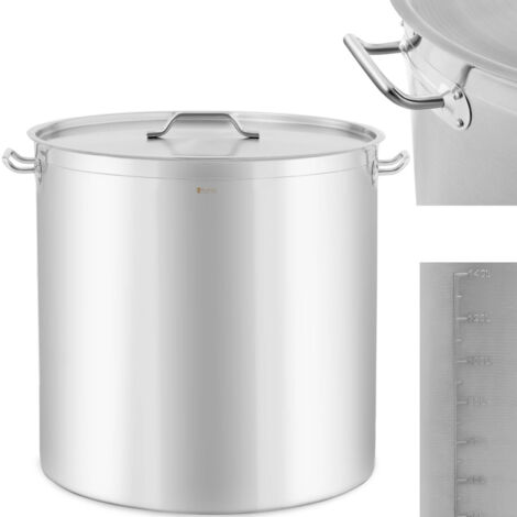 Marmite en acier avec couvercle et échelle de mesure pour cuisinières à gaz et à induction électriques 170 l (1/5)