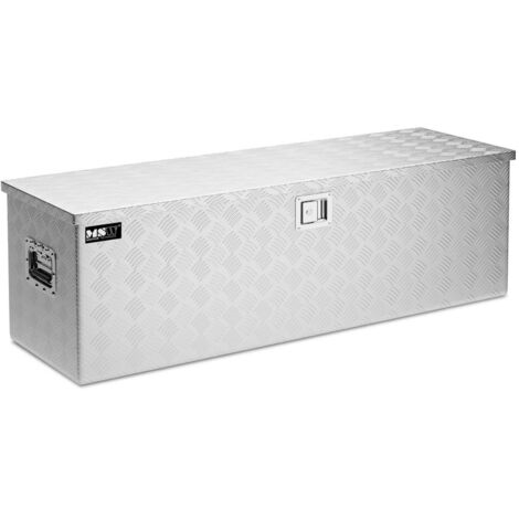 MSW – Coffre de chantier verrouillable en aluminium 150 l – Dimensions 124 x 38,5 x 38,5 cm – Résistance à la corrosion – Poignées ergonomiques (1/5)