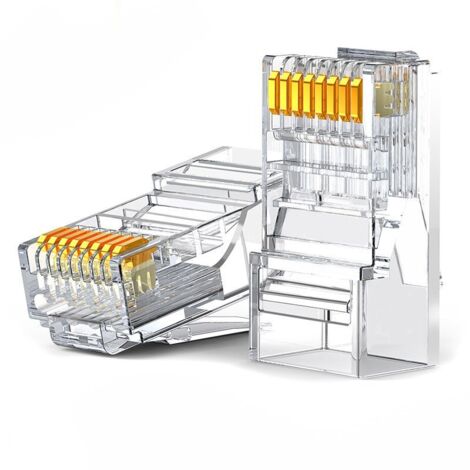 Embouts de connecteur RJ45 8P8C Cat 6 transparents, lot de 100 pièces (1/5)