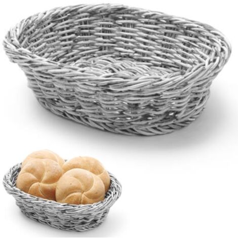 Corbeille à pain ovale en polypropylène, grise, 250 x 190 x 65 mm - Hendi 426616 (1/4)