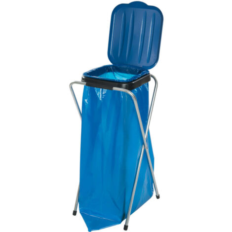 Support de stand de restauration pour sacs poubelles 120L – Construction en tubes galvanisés – Montage rapide et facile – Couleur bleu (1/4)