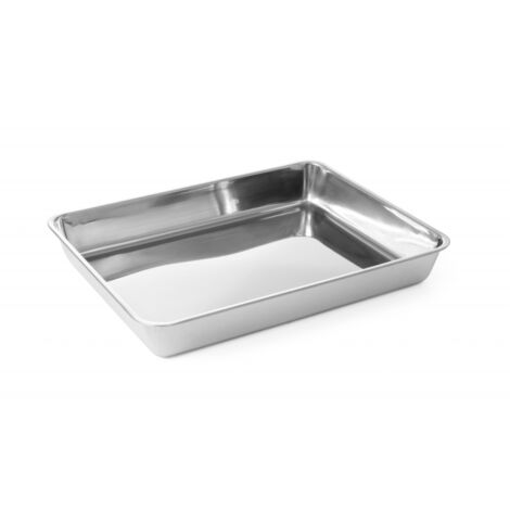 Bac à viande et plateau alimentaire en acier chromé 260 x 200 x 40 mm - Hendi 508107 (1/2)