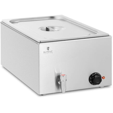 Royal Catering – Bain-marie 20L en acier inoxydable – Puissance 600W – Température réglable 30-80°C – Robinet de vidange pour nettoyage facile (1/6)